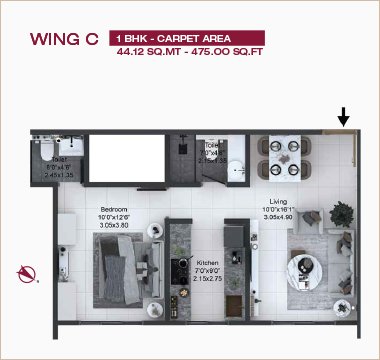 Wing C - 1 BHK